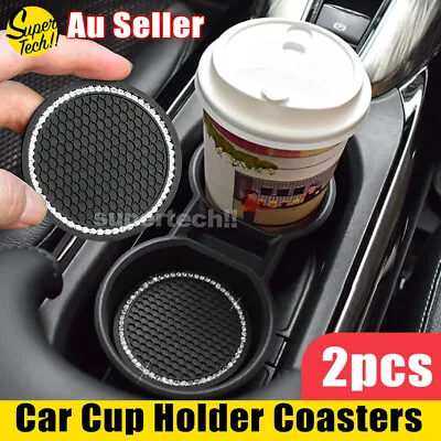 $4.75 • Buy 2x Black Bling Car Cup Holder Universal Anti-Slip Insert Coaster Car Accessories