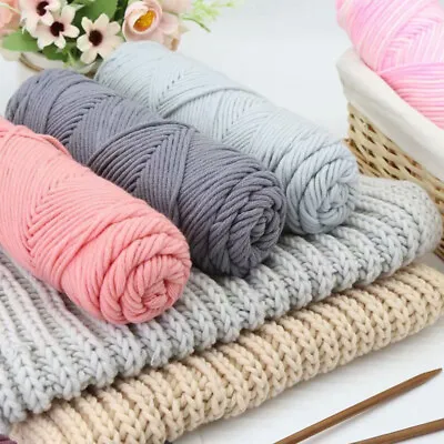 DIY Knitting 100g 8 Ply Thread Chunky Crochet Wool Acrylic Yarn Milk Cotton Yarn • $8.35