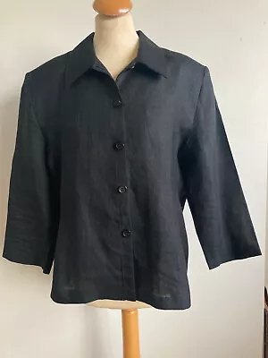 TAGG Black Light Shirt/jacket 100% Ramie Part Lined Size 16  • £9.50