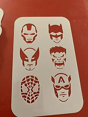 £5.50 • Buy Superhero Reusable Stencil Face Painting/AirbrushTattoo Free UkPostage