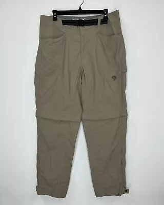 Mountain Hardwear Convertible Pants Mens Large 34x32 Beige Belted Outdoor • $19.88