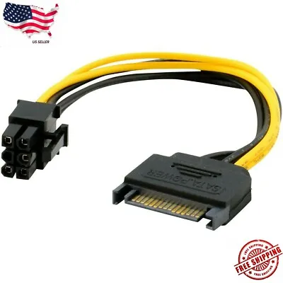 15pin SATA Power To 6pin PCIe PCI-e PCI Express Adapter Cable For Video Card • $2.99