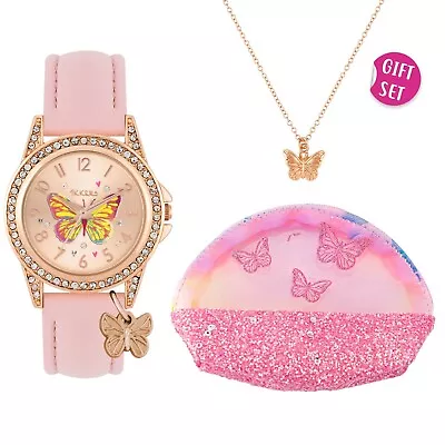 Tikkers Kids Butterfly Watch Purse And Bracelet Gift Set ATK1086 • £9.99