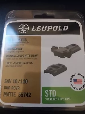 Leupold STD Savage 10/110 Round Receiver Scope Base Matte Black 55742 • $20