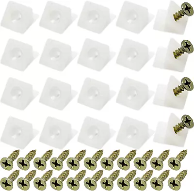 60 Pcs Drawer Supports White Plastic Drawer Bottom Sagging Repair Fixing Wedges • £5.89