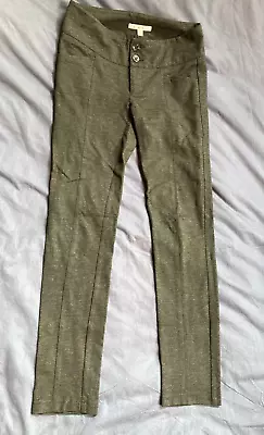 EUC CAbi Sz. 0 Leggings Fitted Pants Gray Rayon Nylon Stretch Pockets Zipper Fly • $24.95