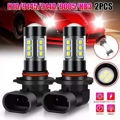 Pair H10 LED Fog Driving Light Bulbs Kit 9005 9145 9140 White 6000K Super Bright • $9.98