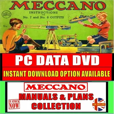 400+ Meccano Manuals SuperModel Leaflets & 1000+ Construction Plans 06-89 PC-DVD • £6.29