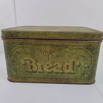 Vintage Bread Box Metal Tin Wheat Heart From The 1970's • $15