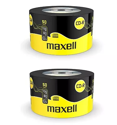 100 Maxell CD-R RECORDABLE CD's CD-R 50 Pack 52x Blank Discs 700MB • £19.92