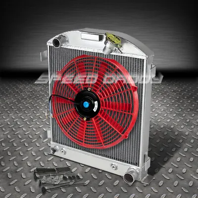 3-row Full Aluminum Radiator+14  Red Fan 32 Ford Hi-boy Street Rod Chevy Engine • $123.88