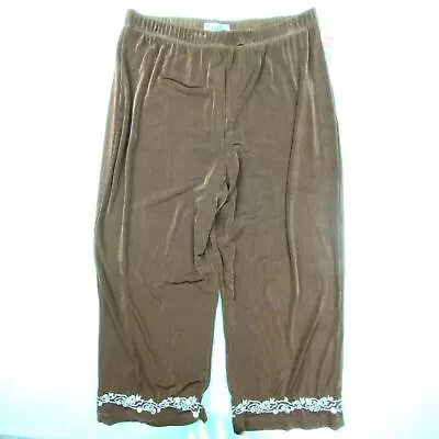 Vikki Vi Women's Pants Size S Petite Brown Acetate TL18 • $9.99