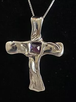 Hagit Gorali Beautiful Sterling Silver New Testament Cross Pendant W/ 18” Chain • $89.95