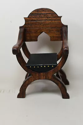 Dollhouse Miniatures- Michael Mortimer Uk Artist- Medieval Chair- Mint Condition • $70