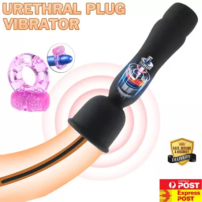 Vibrating Penis Plug Dilator Vibrator Enhancing Sound Male Masturbator Sex Toys • $13.95