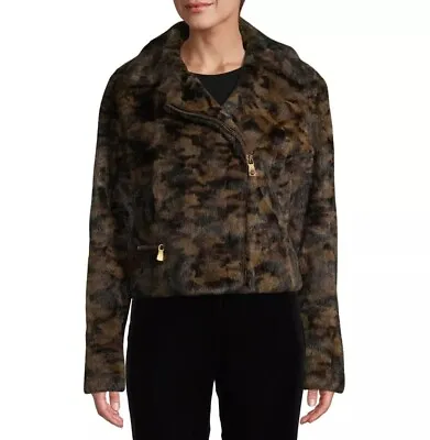  $5950 VERSACE VERSUS RUNWAY Animal-Print Dyed Squirrel Fur Jacket Size 2 / 38 • $1000