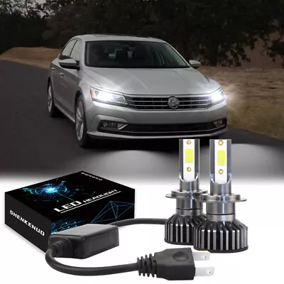 For VW Passat B7 2010-2014 -2x H7 Xenon LED Bright Headlight Low Beam Bulb 6000k • £25.99