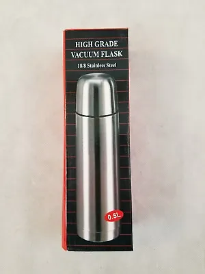 High Grade Vacuum Flask 18/8 Stainless Steel Half Liter 0.5L Hot Drink Fast Ship • $11.01