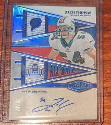 $33 • Buy Zach Thomas Auto Plates & Patches Hall Of Fame /50 Maimi Dolphins HOF
