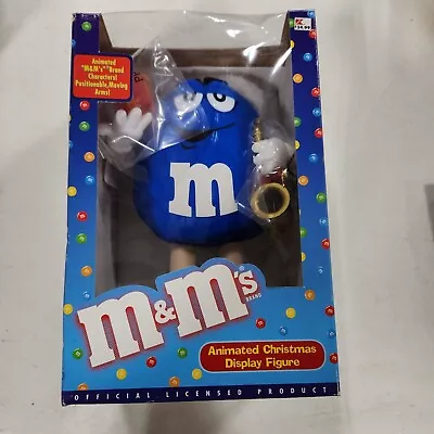 Vintage M&M Mars Christmas Display Animated Figure Blue Peanut MM Saxophone B1 • $36.75