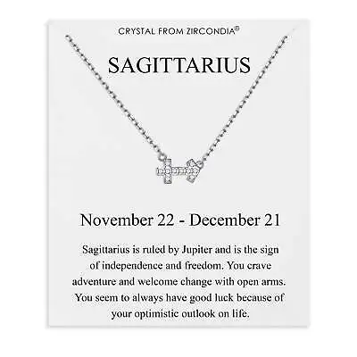 Sagittarius Zodiac Star Sign Necklace Created With Zircondia® Crystals By Philip • £3.99