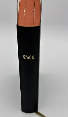 Vintage Holy  Bible German Translation Of Martin Luther Black 1970s Ribbon Clean • $21.97