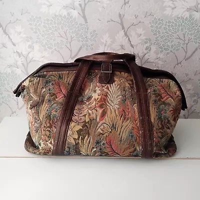 Vintage St Michael Floral Tapestry Carpet Holdall Bag Weekend Travel VGC • £34.99