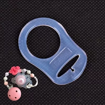 10Pcs Clear Silicone Nuk Button MAM Ring Dummy / Pacifier Holder Clips Adapter • $7.97