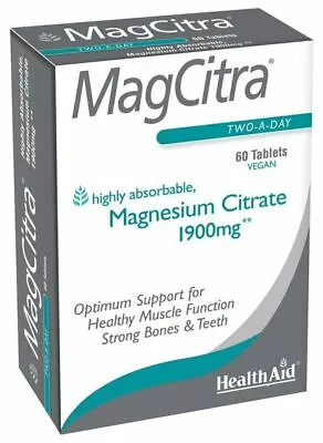 HealthAid Magcitra - Magnesium Citrate 1900mg 60 Tablets • £13.99