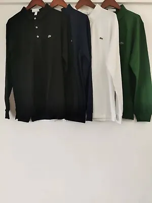 Lacoste Polo Shirts For Men Long Sleeve Slim Fit 94% Cotton Size S-2XL • $39.99