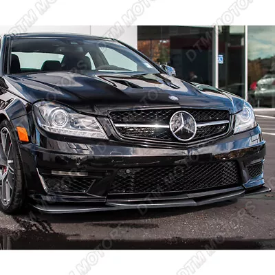 For 12-14 Mercedes-Benz C63 AMG W204 Painted Black Front Bumper Lip Body Spoiler • $102.99