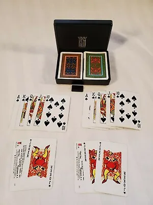 Vtg Kem Playing Cards 2 Decks In Plastic Case Complete EUC ~ Arabesque • £53.03