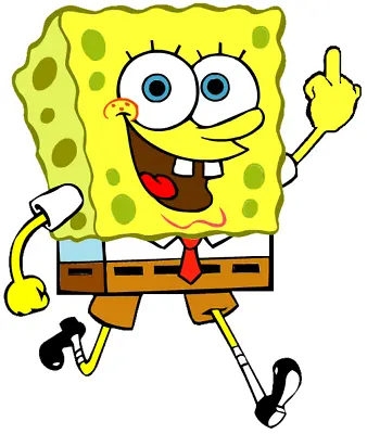 Spongebob W/middle Finger Laptop Sticker Bumper Sticker Window Sticker Cellphone • $2.48