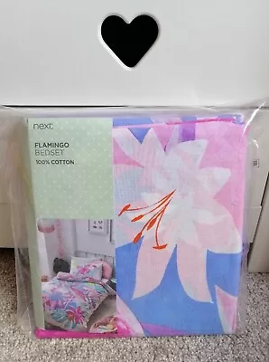 £12 • Buy Next Kids Flamingo 100% Cotton Single Size Bedset