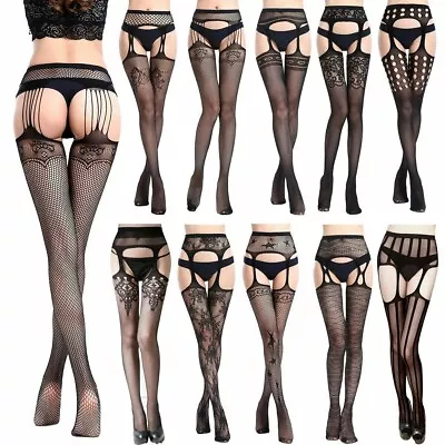 Sexy Lingerie Women Lace Mesh Thigh-Highs Leggings Stockings Garter Belt Socks • $3.99