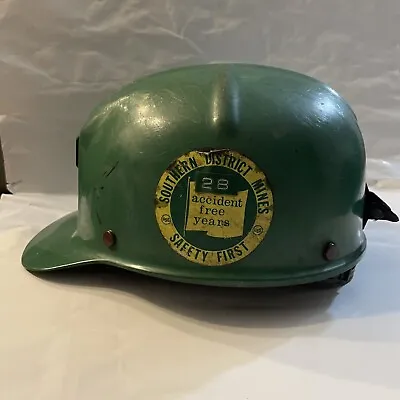 Vintage Coal Miner MSA Comfo Cap With Liner Green 25 Year Safety Stickers • $145