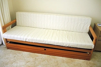 $650 • Buy Ikea Sofa Bed With Drawer Storage And Extends To Double Bed.