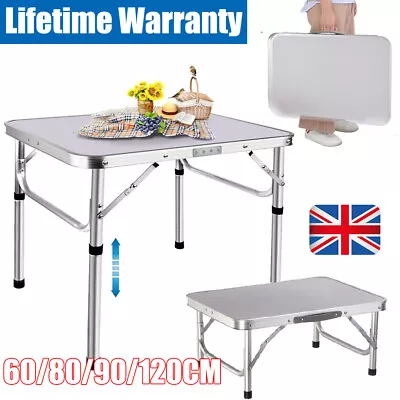 Portable Folding Camping Picnic Table Party Kitchen Outdoor Garden BBQ Aluminum • £14.59