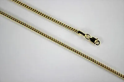 10K Yellow Gold Hollow Franco Necklace Chain Box Link Men Women 2mm 16  ~ 30  • $366.63