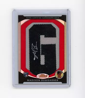 2010 Topps Finest Madison Bumgarner (G) Red Letter Patch Rookie Auto /5 Giants • $250