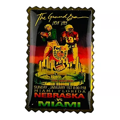 1995 Fedex Orange Bowl Lapel Hat Pin Nebraska Miami College Football Fan Gift • $38