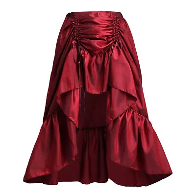 Women Victorian Pirate Steampunk Ruffled Skirt Gothic Skirts Halloween Party • $25