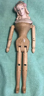 Vintage Shackman Hand Made Antique Bisque Doll Jointed Wood Arms And Legs Japan • $25