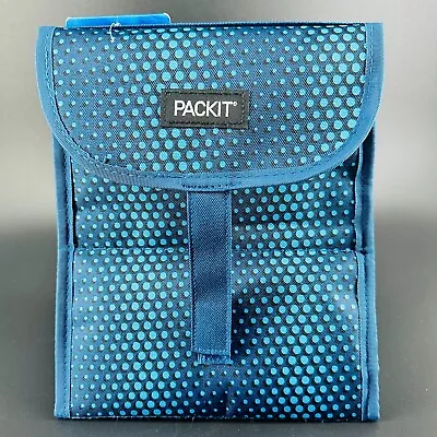 $14.99 • Buy Packit Freezable Lunch Bag Navy/Aqua No Ice Packs Needed Reusable BPA Free