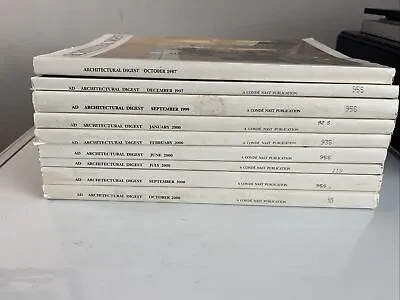 Architectural Digest Magazine -Lot Of 9- 1987- 1997- 2000 Random Issues Vintage • $29.95