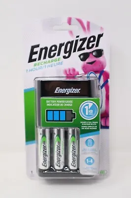 Energizer 1-Hour AA/AAA Battery Charger W/ 4 NiMH Rechargeable Batteries CH1HRWB • $36.99