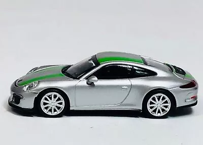 Minichamps 1/87 HO Porsche 911 R Silver/Green Stripes 870066225 SALE! • $11.99