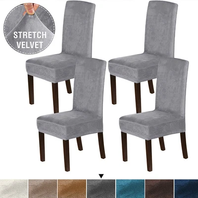 $25.99 • Buy 1/4/6/8Pcs Stretch Velvet Dining Chair Covers Slipcover Wedding Cover Removable
