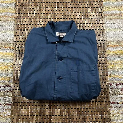 Wallace & Barnes J.CREW Button Down Chore Jacket Coat Green Blue Men’s Large L • $104.95