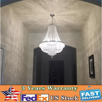 French Empire Crystal Chandelier Lighting 9-Lights Ceiling Light Pendant Lamp • $133